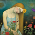 Dreamy Art Piece of a Young Woman in Nature