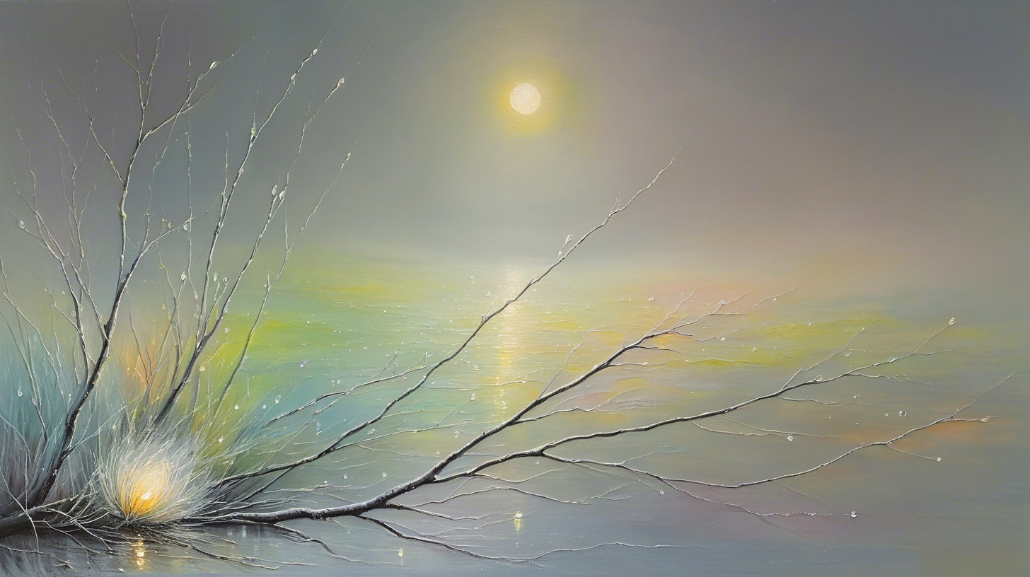 Serene Landscape with Calm Water and Pastel Hues