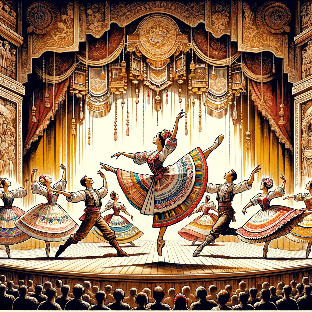 Vibrant Stage Performance with Colorful Dancers