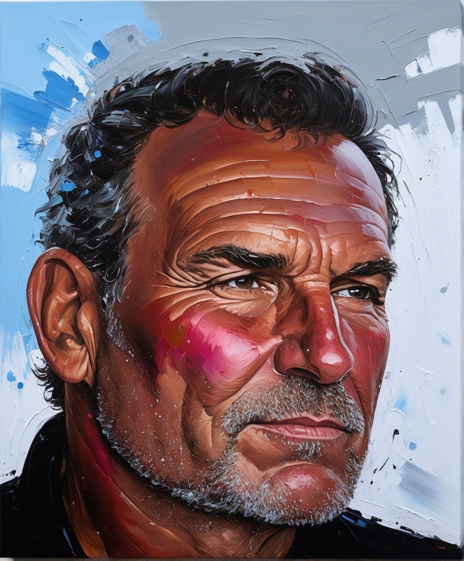 Close-up Portrait of a Mature Man with Rugged Features