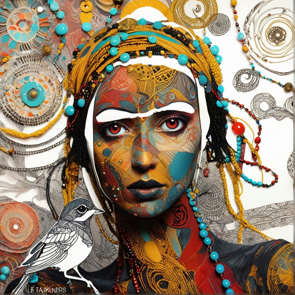 Artistic Portrait of a Woman with Colorful Patterns