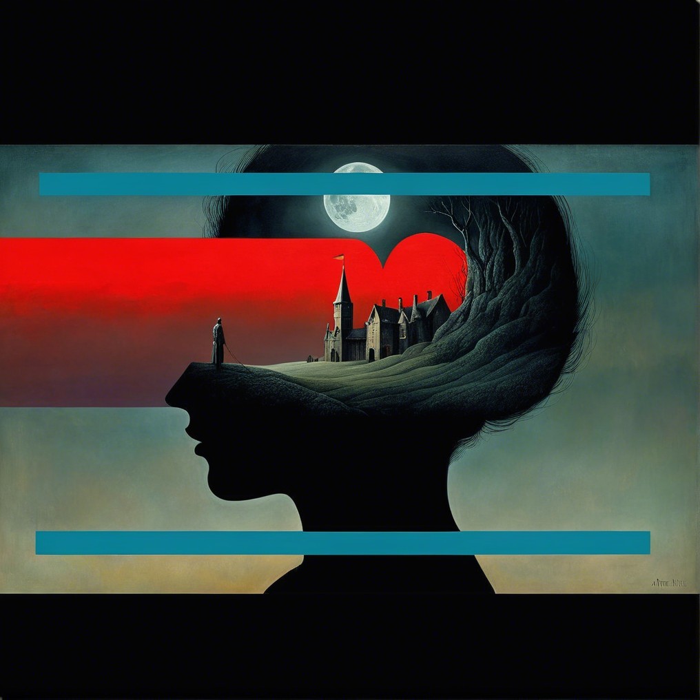 Surreal Profile of a Woman with Vibrant Landscape