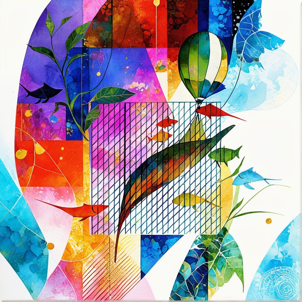 Abstract Composition with Vibrant Colors and Shapes