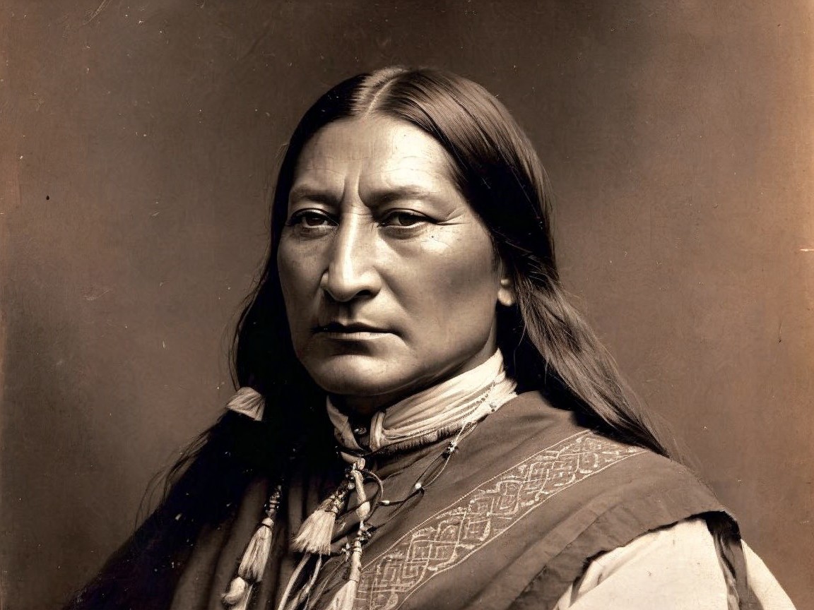 Dignified Portrait of a Native American Man in Attire