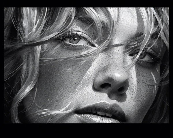 Close-up Portrait of a Woman with Striking Features