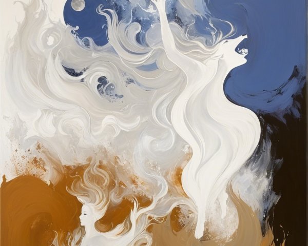 Ethereal Figures and Wispy Colors in Dreamlike Scene