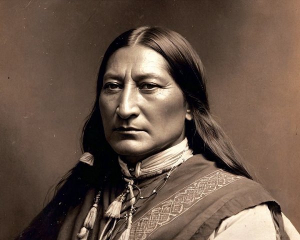 Dignified Portrait of a Native American Man in Attire