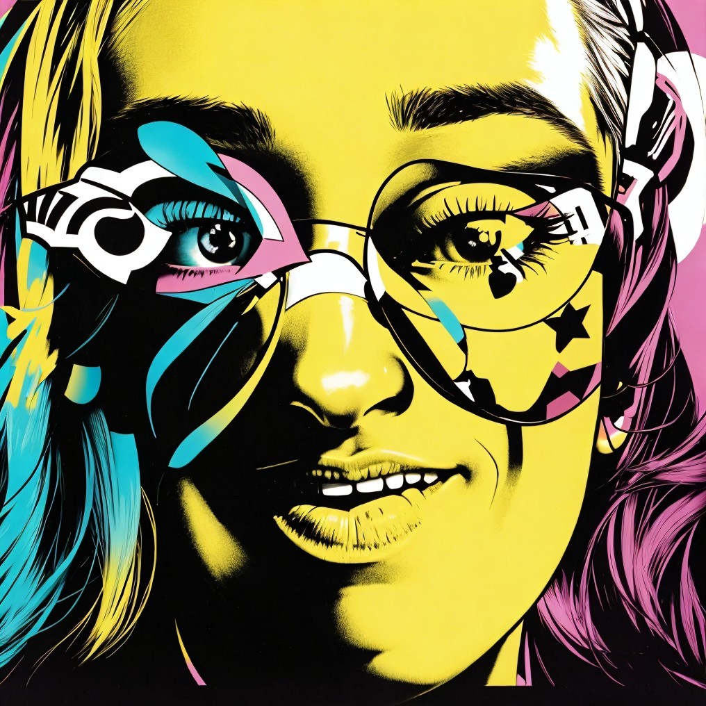 Vibrant Portrait of a Young Woman in Bold Colors