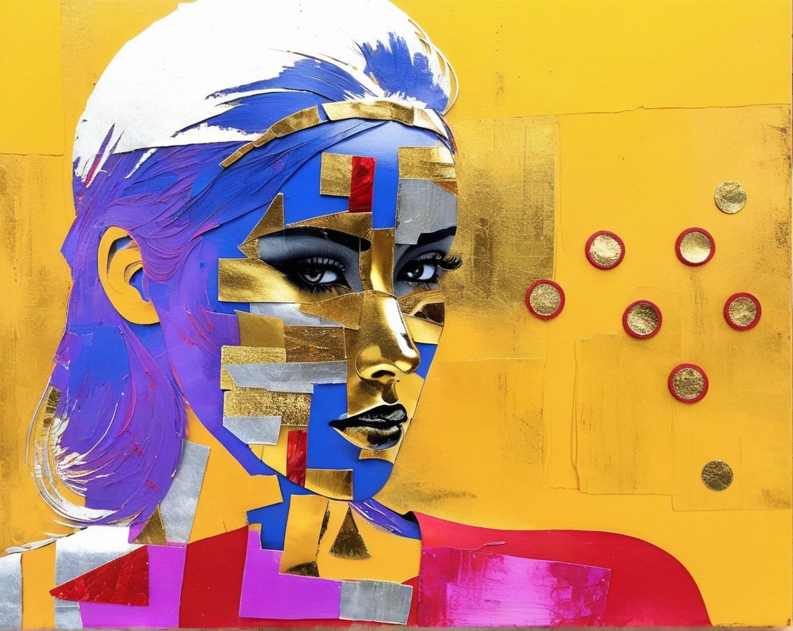 Stylized Portrait of a Woman with Geometric Patterns