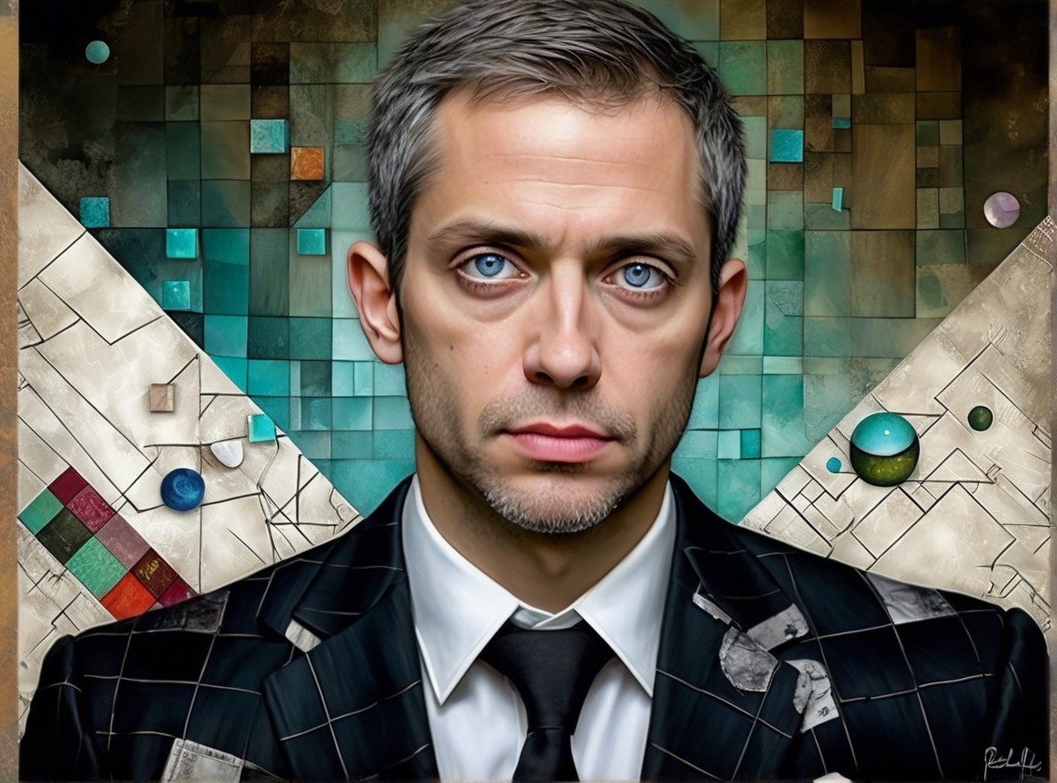 Man in Stylish Suit with Abstract Background