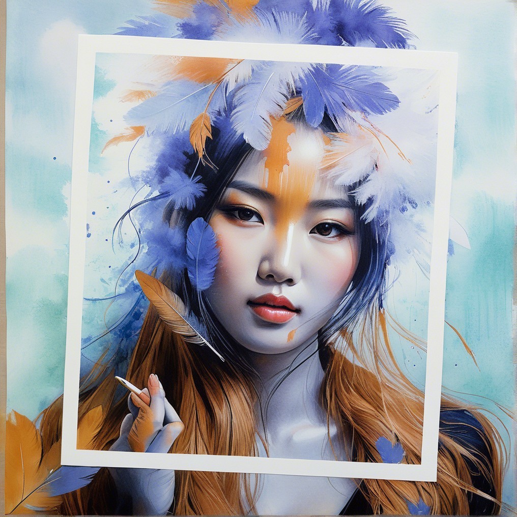 Portrait of a Young Woman with Feather Headdress