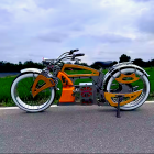 Stylized Figures in Serene Landscape with Moonlight