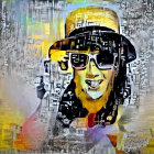 Lone Figure at Organic Portal with Sunset Background