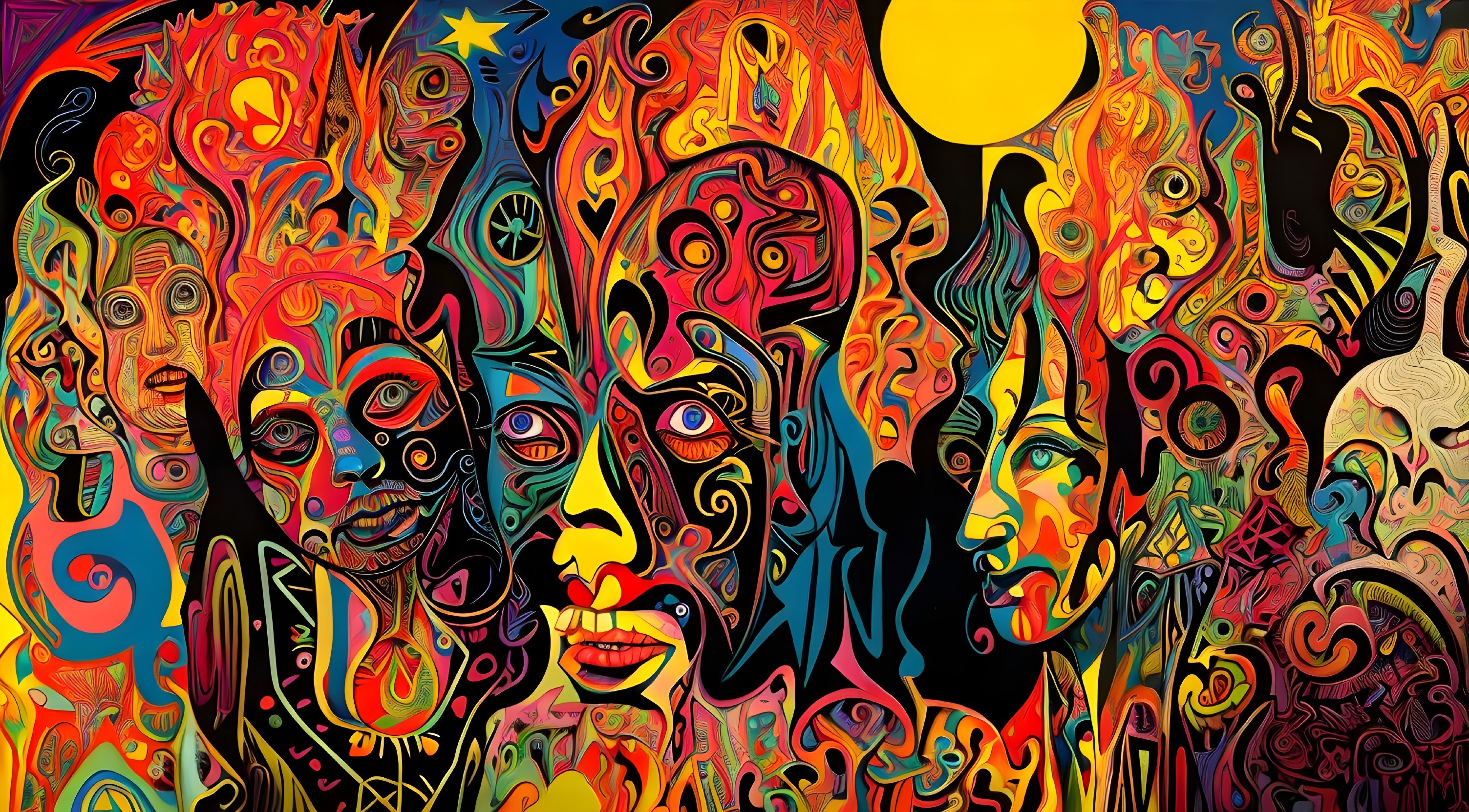 Vibrant Abstract Artwork with Colorful Patterns