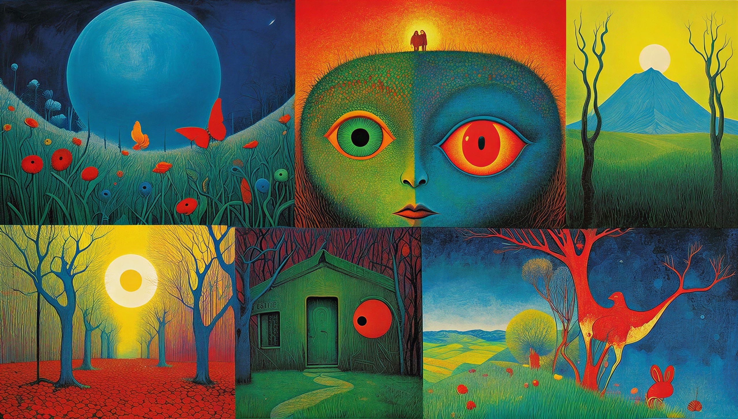 Surreal Art Collection with Vibrant Colors and Imagery
