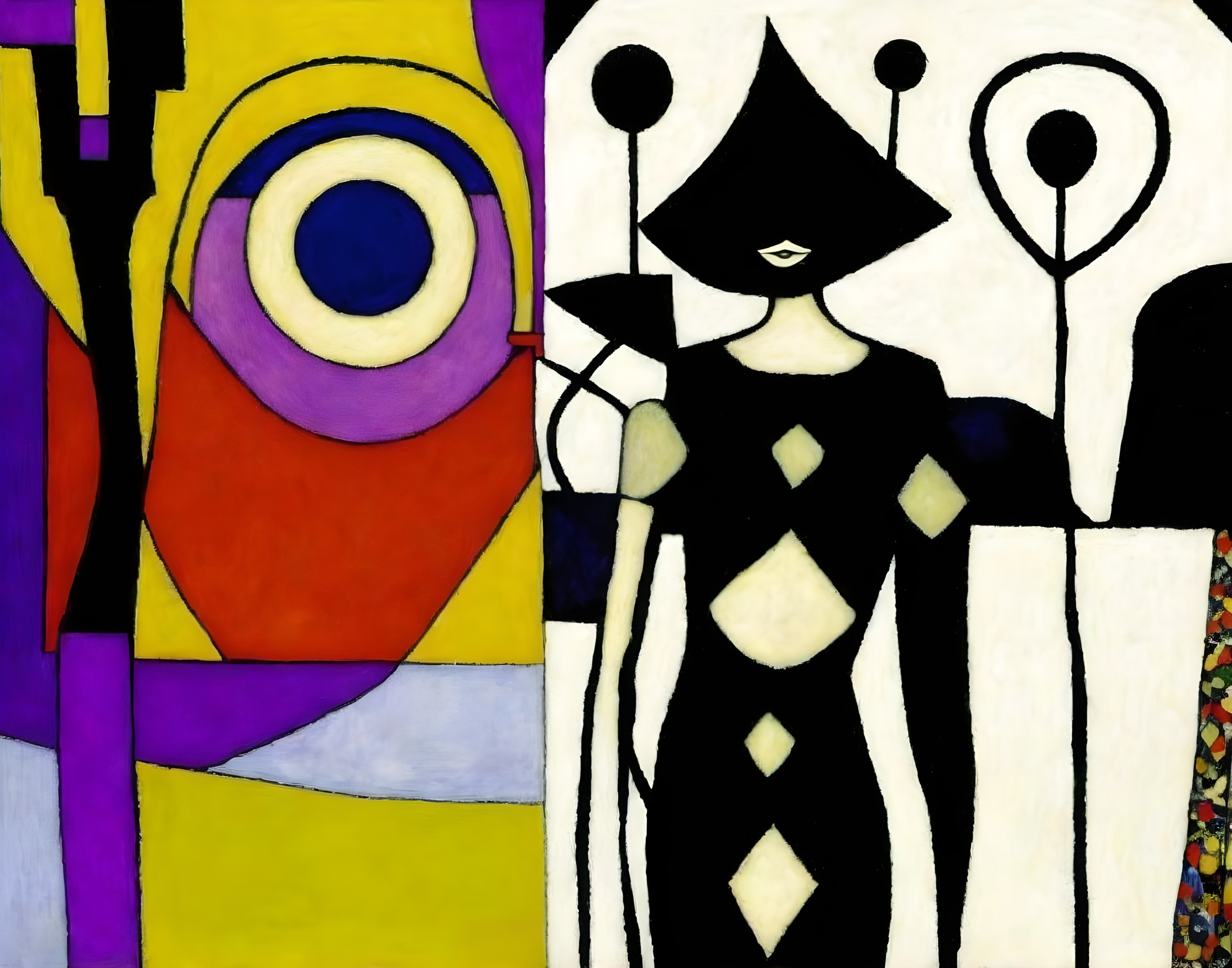 Abstract Composition with Bold Colors and Shapes