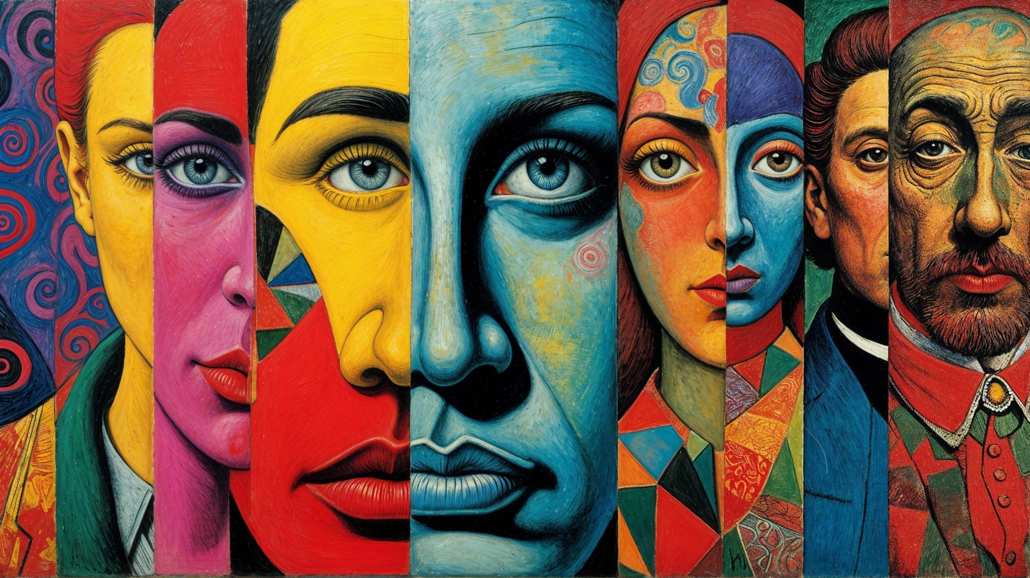 Vibrant Collage of Diverse Faces and Emotions