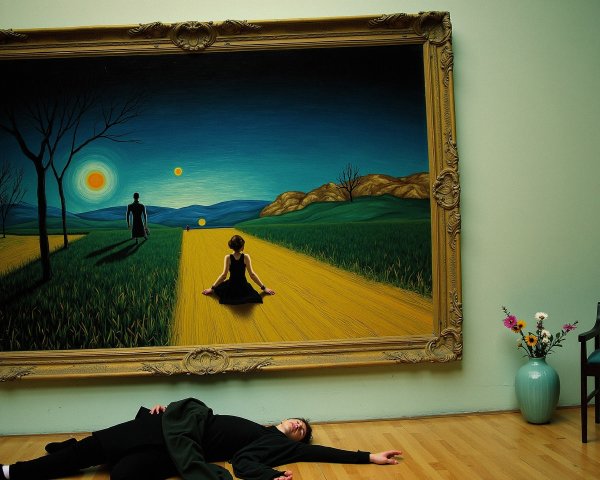 Serene Landscape Painting with Interactive Elements
