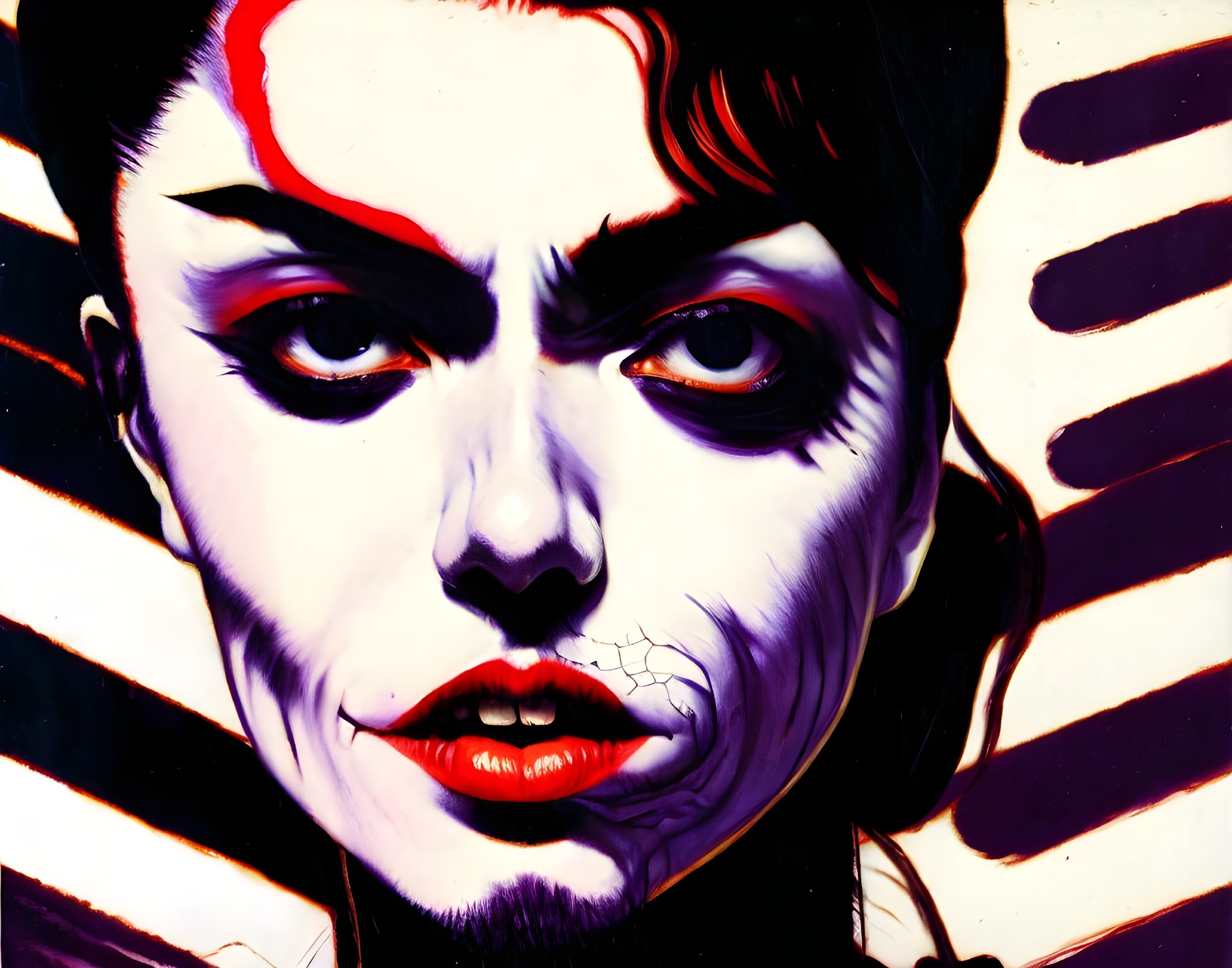 Portrait of a Woman with Bold Artistic Makeup