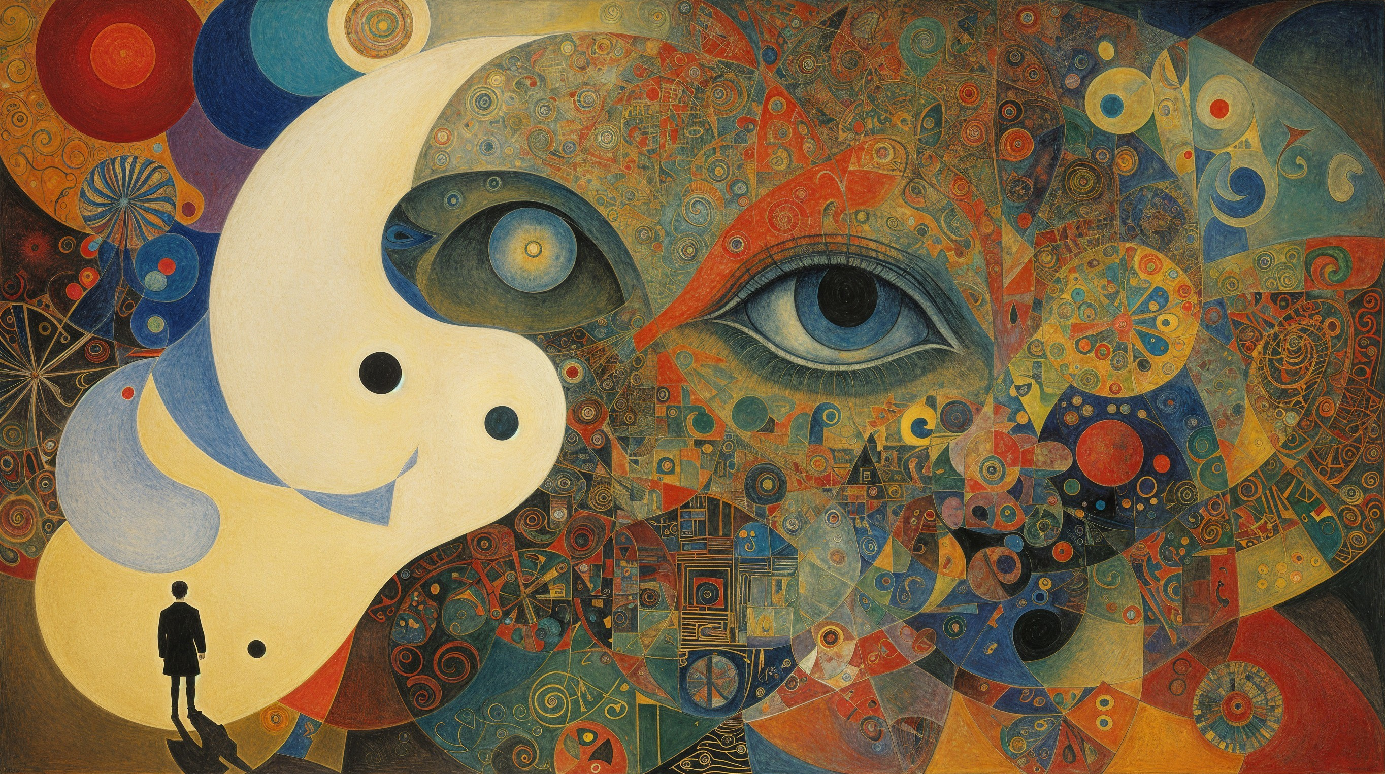 Surreal Artwork with Vibrant Colors and Intricate Patterns