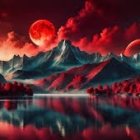 Mountain Landscape at Sunset with Vibrant Colors