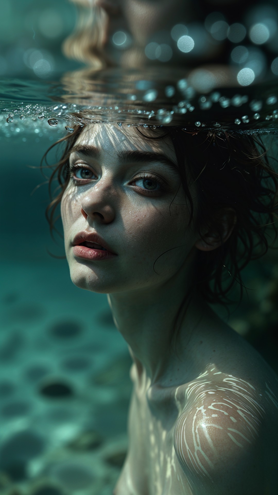 Underwater Portrait of a Woman with Emotional Depth
