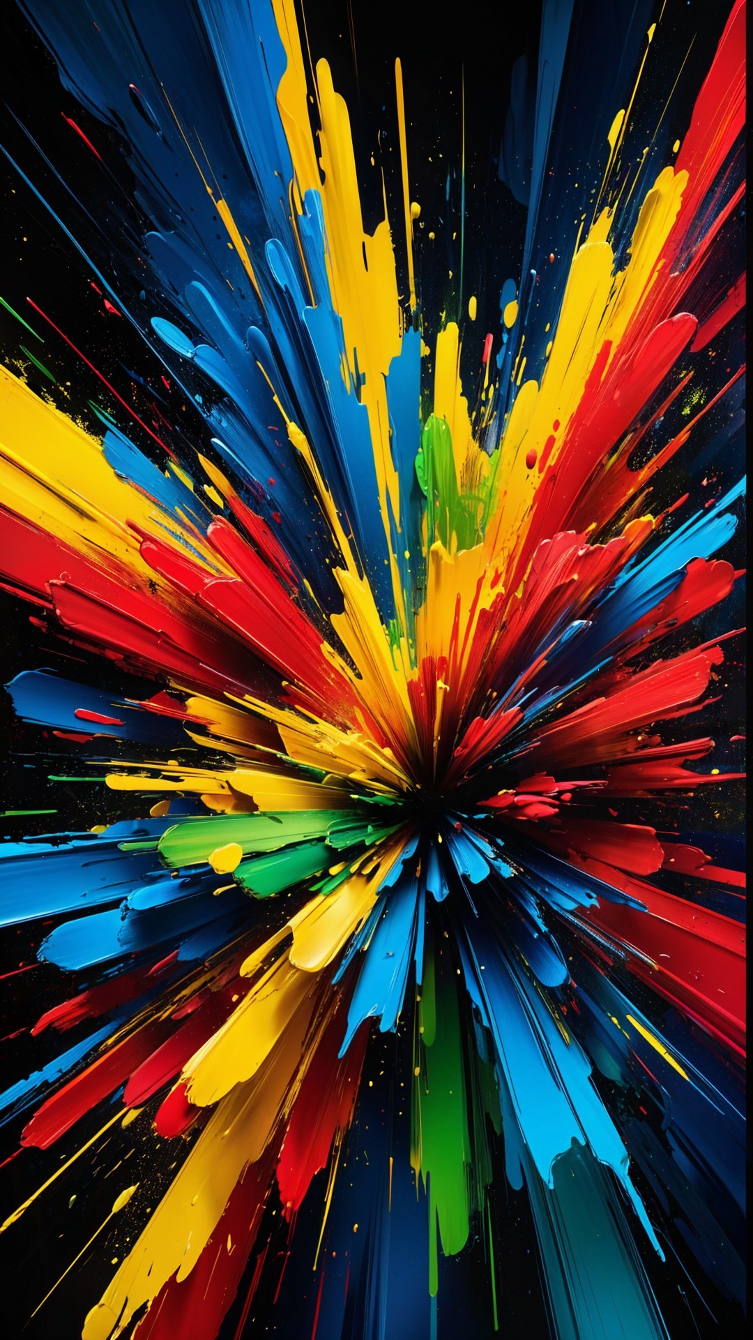 Vibrant Abstract Artwork with Colorful Explosion