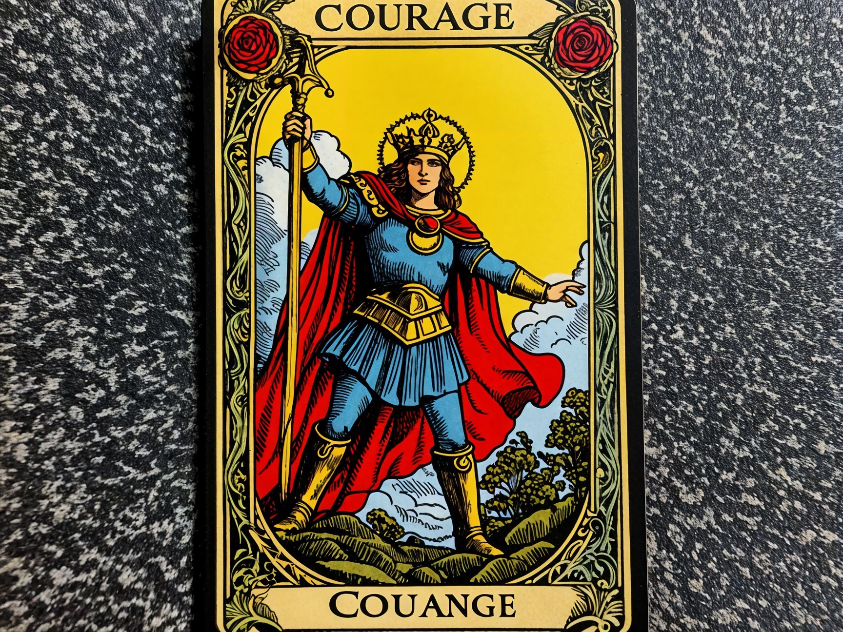 Tarot Card "Courage" Depicting Strength and Bravery