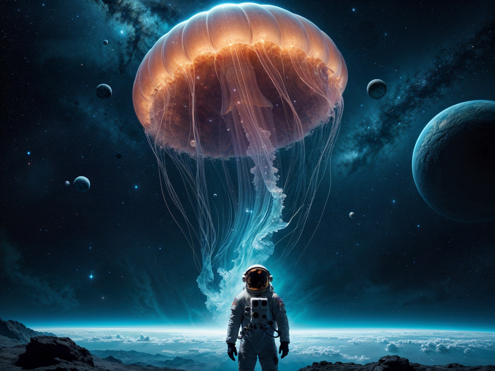 Astronaut Observes Bioluminescent Jellyfish in Space