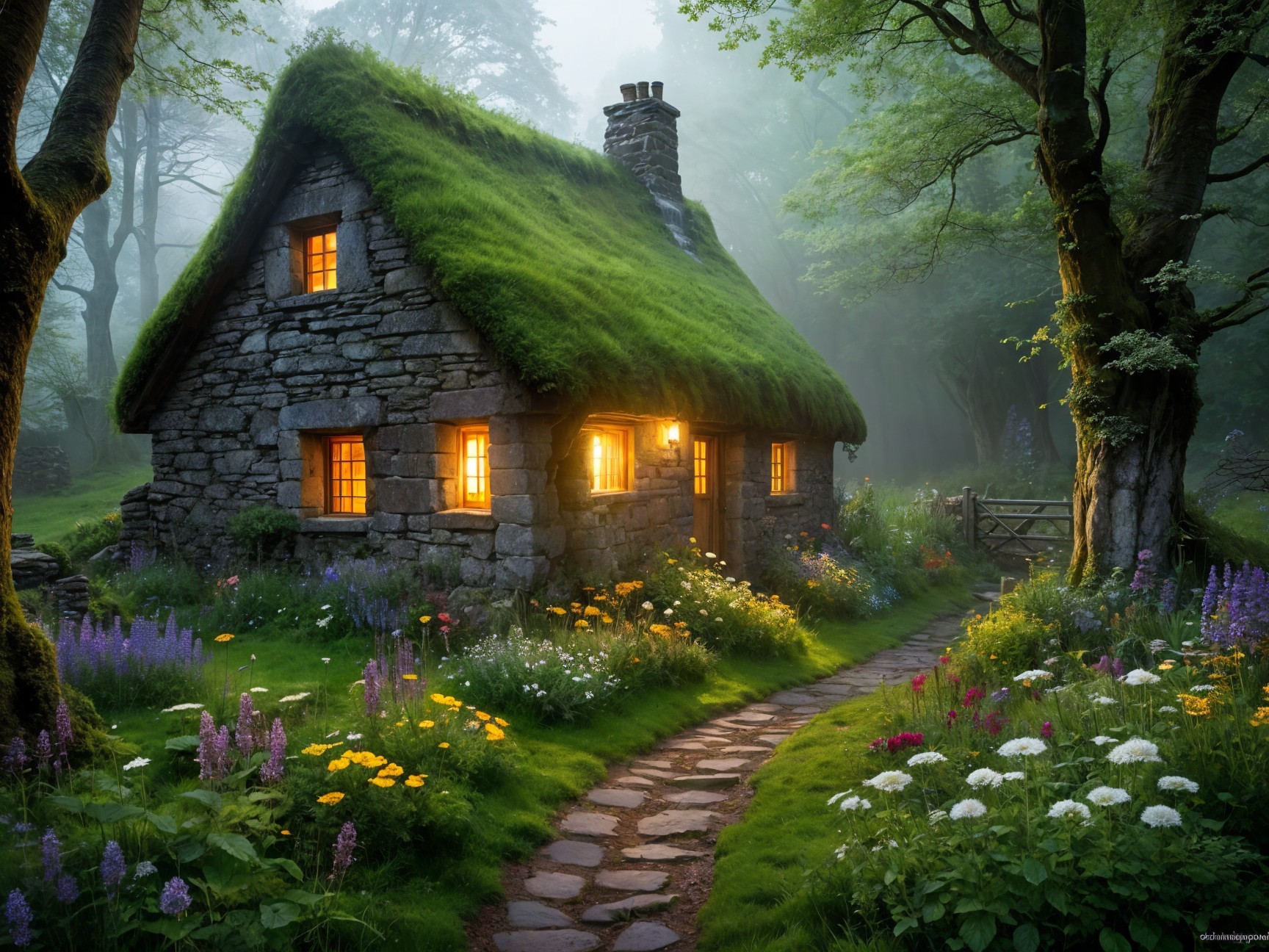 Charming Stone Cottage in Lush Verdant Landscape