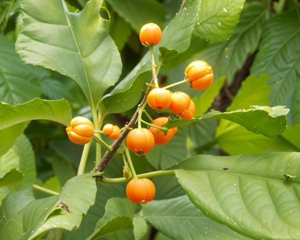 Vibrant Orange Fruits on Lush Green Branches