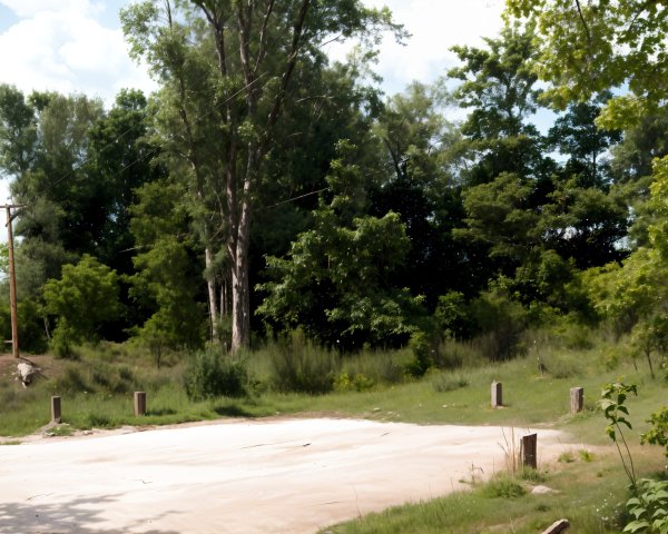Serene Landscape with Lush Greenery and Clear Sky