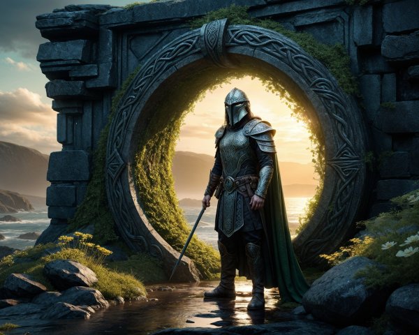 Knight in Armor by Mystical Stone Archway