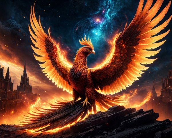 Phoenix Rising Amidst Cosmic Background and Spires