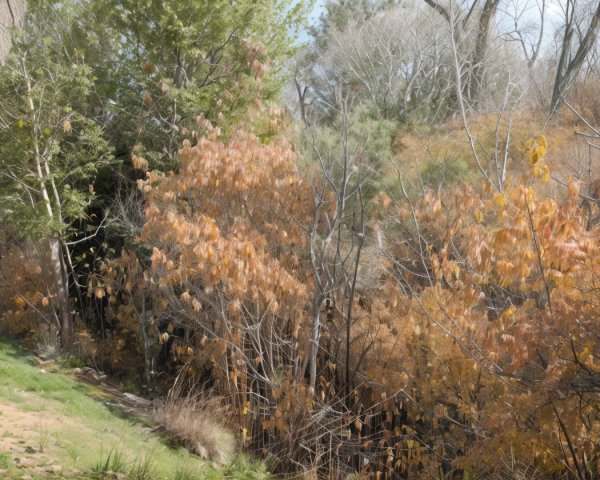 Autumn Landscape with Colorful Foliage and Trees