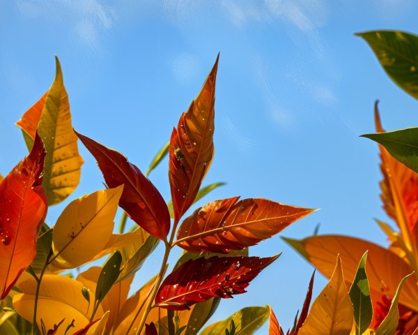 Vibrant Autumn Foliage Against a Clear Blue Sky