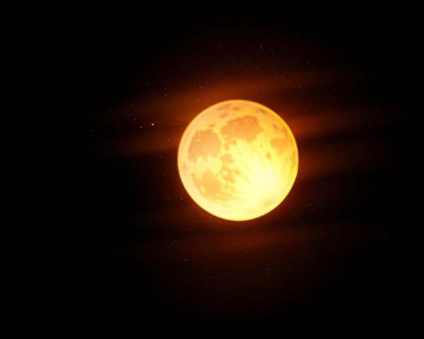 Vibrant Glowing Moon with Textures and Craters