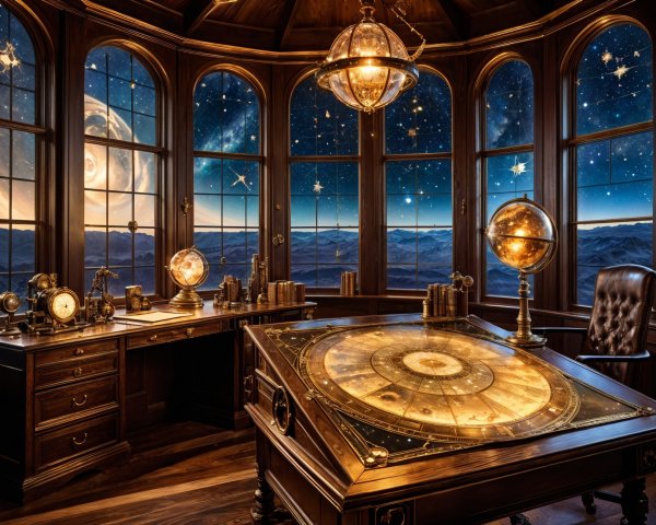 Decorative Observatory with Astronomical Instruments