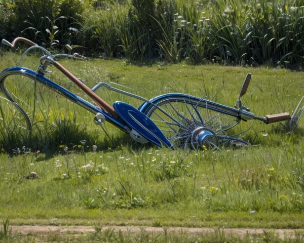 Vintage Bicycle in a Lush Green Field Setting