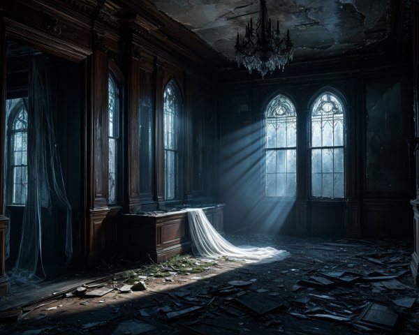 Abandoned Room with Sunlight and Decaying Elements