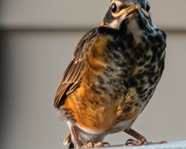 Close-up of a bird with vibrant orange and black feathers
