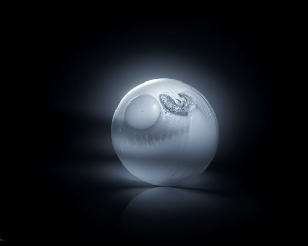 Translucent orb with light effects on dark background
