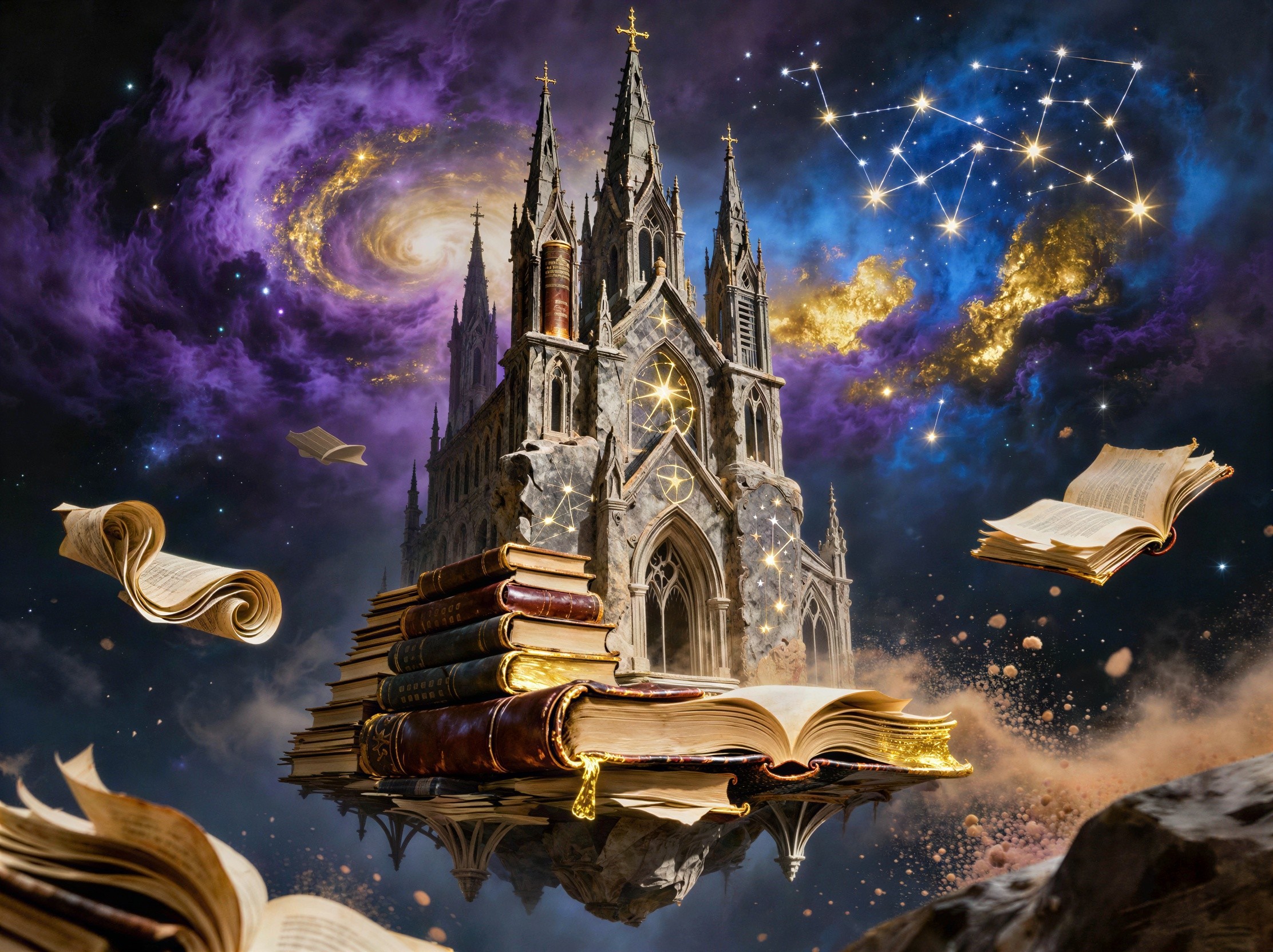 Celestial Cathedral in Cosmic Fantasy Digital Art