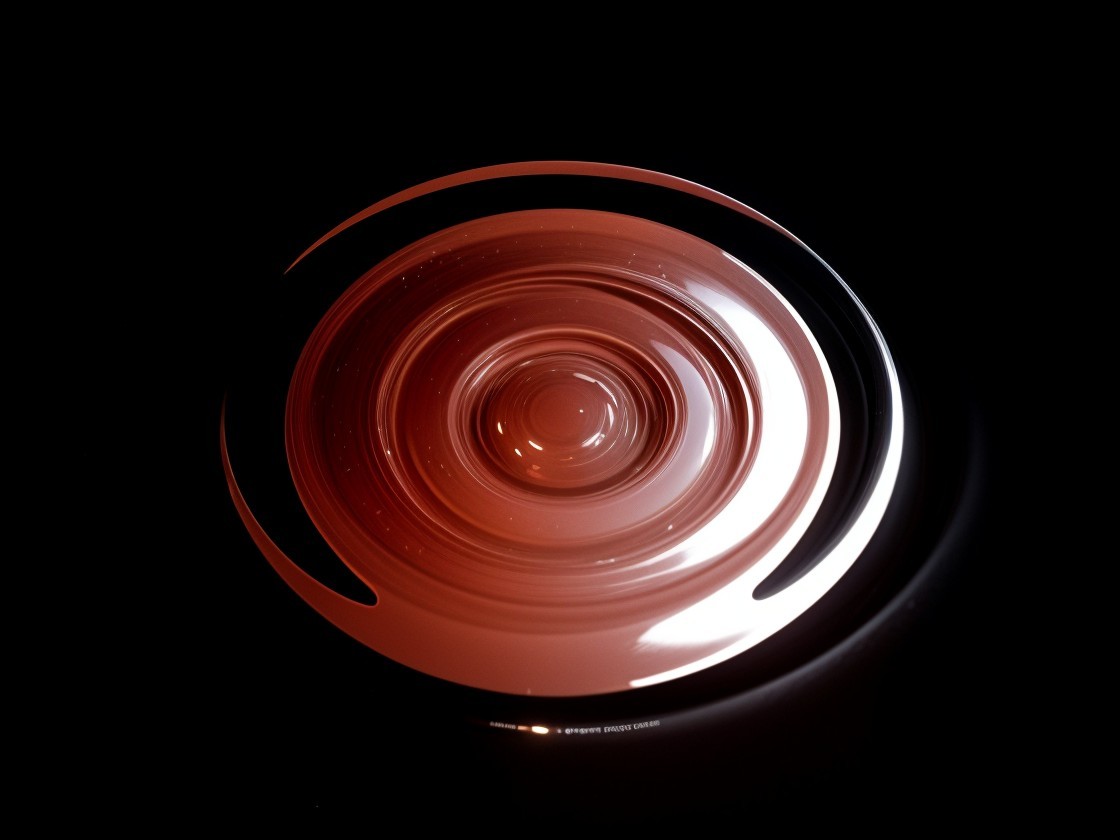 Circular Design with Swirling Patterns in Deep Red