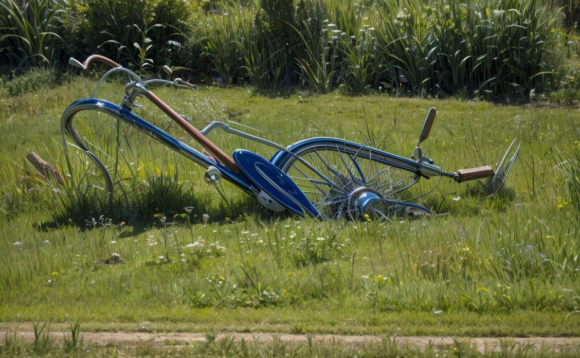 Vintage Bicycle in a Lush Green Field Setting