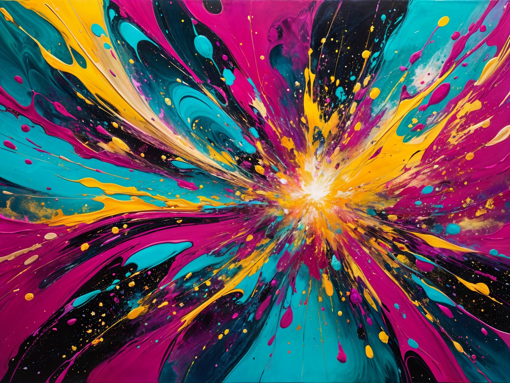 Vibrant Abstract Artwork with Colorful Energy Explosion