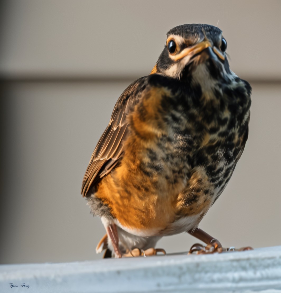 Close-up of a bird with vibrant orange and black feathers