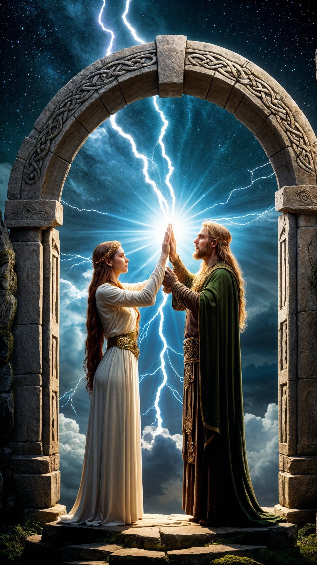 Celestial Archway with Figures in Mystical Setting