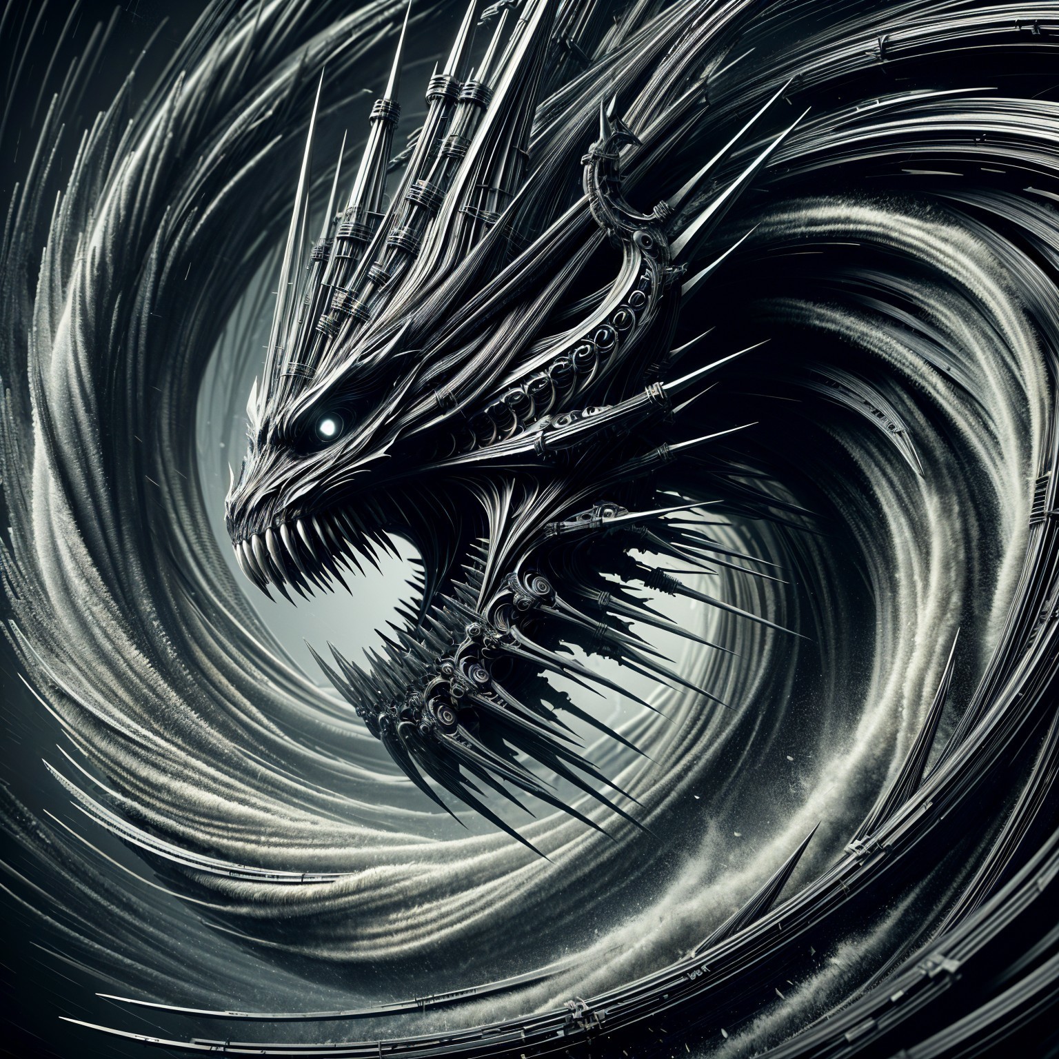 Intricately Designed Dragon with Ominous Aura