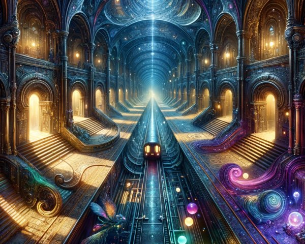 Fantastical Hall with Intricate Arches and Colors